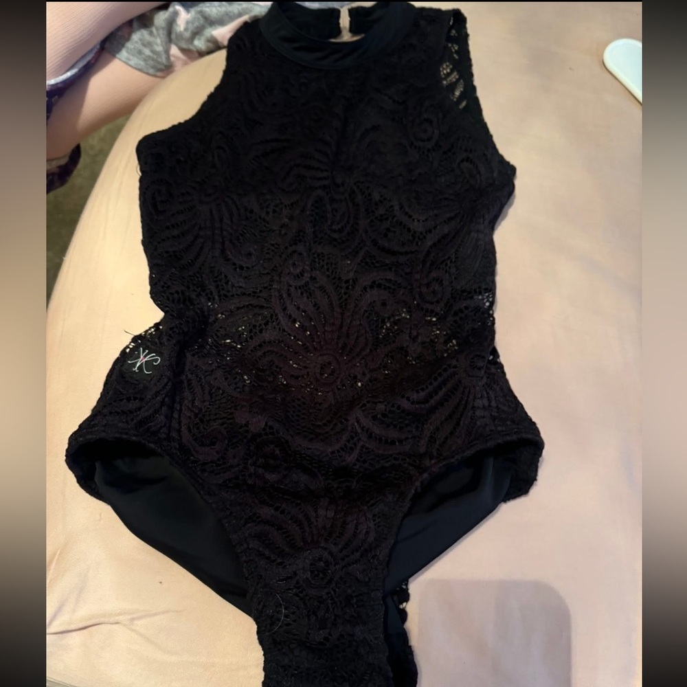 Black Lace Kids One Piece